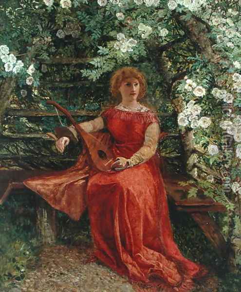 Fair Rosamund in her Bower Oil Painting - William Bell Scott