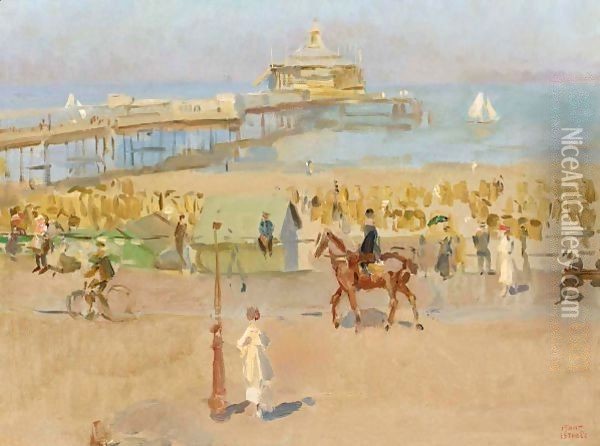 A View Of The Pier In Scheveningen Oil Painting - Isaac Israels