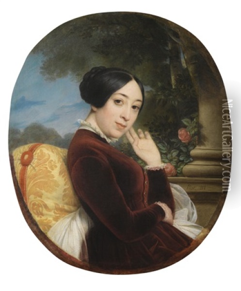 Presumed Portrait Of Pauline Viardot Oil Painting - Francois Edouard Picot