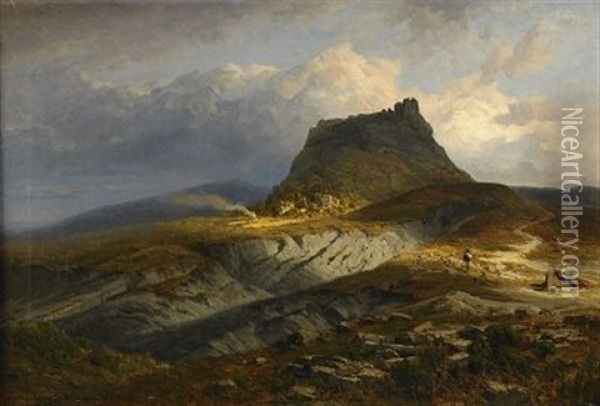 Landskap Fran Canossa Oil Painting - Hermann (August) Kruger