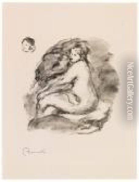 Etude De Femme Nue, Assise, Variante Oil Painting - Pierre Auguste Renoir