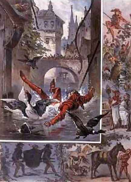 Illustration for Till Eulenspiegel Story by Richard Strauss 1864-1949 1860-80 Oil Painting - Carl Offterdinger