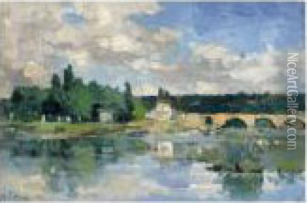 Le Vieux Pont De Sevres Oil Painting - Albert Lebourg