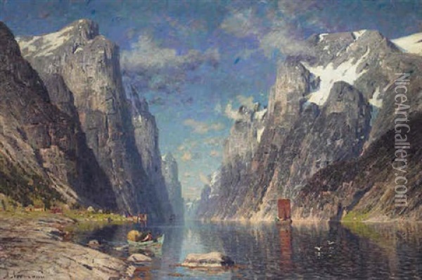 Fjorden Oil Painting - Adelsteen Normann