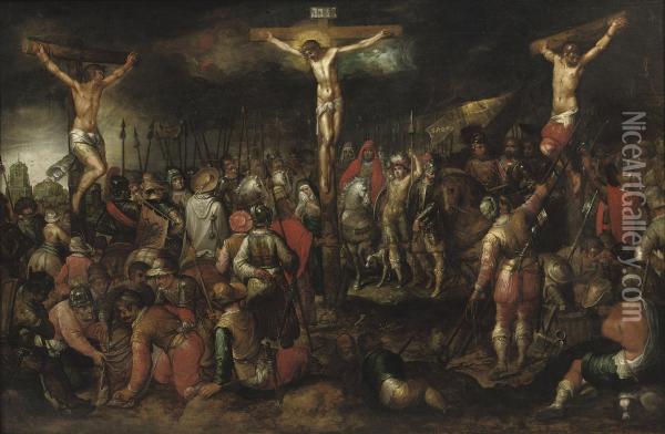 The Crucifixion Oil Painting - Hieronymus I Francken