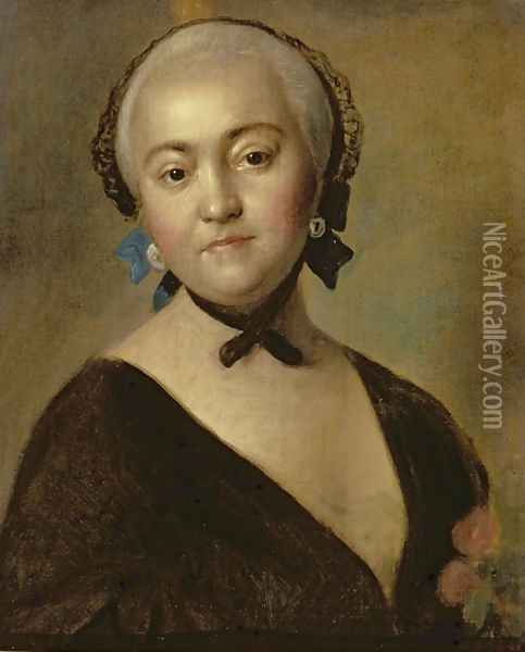 Portrait of the Empress Elizabeth Petrovna 1709-62 1760 Oil Painting - Pietro Antonio Rotari