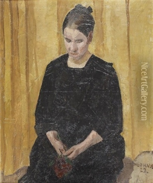 Frau Mit Nelken Oil Painting - Werner Neuhaus