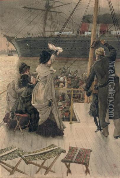 Goodbye, On The Mersey Oil Painting - James Jacques Joseph Tissot