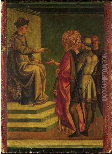 Scene From The Life Of Saint Silvester Oil Painting - Francesco Stefano Di Pesellino