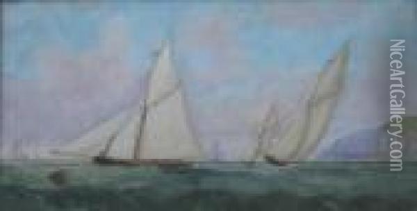 Yachts Racing Offshore Oil Painting - Barlow Moore
