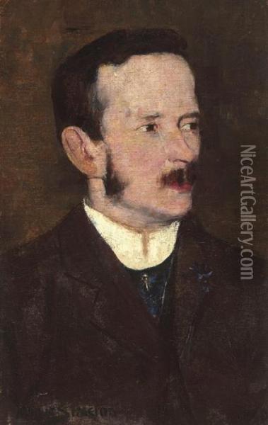 Portrait Of A Man (portrait Of Awilliam H. Read [arthur Streeton's Brother-in-law]) Oil Painting - Arthur Ernest Streeton