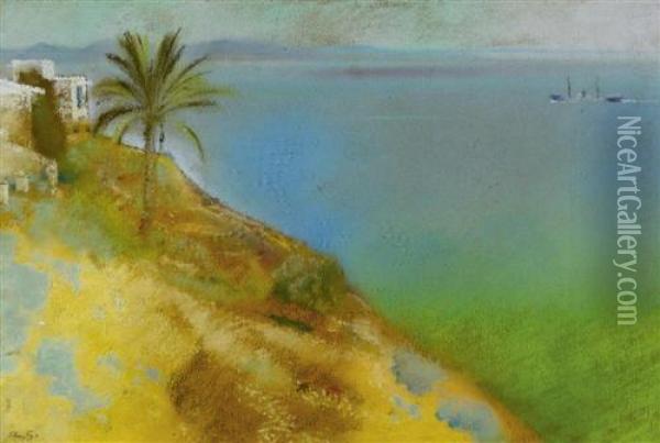 Sidi-bou-said I, North African Coast. 1932. Oil Painting - Augusto Giacometti
