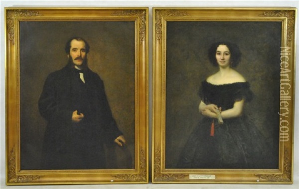 Portrait De Monsieur De Lichtervelde (+ Madame De Lichtervelde; Pair) Oil Painting - Lievin de Winne