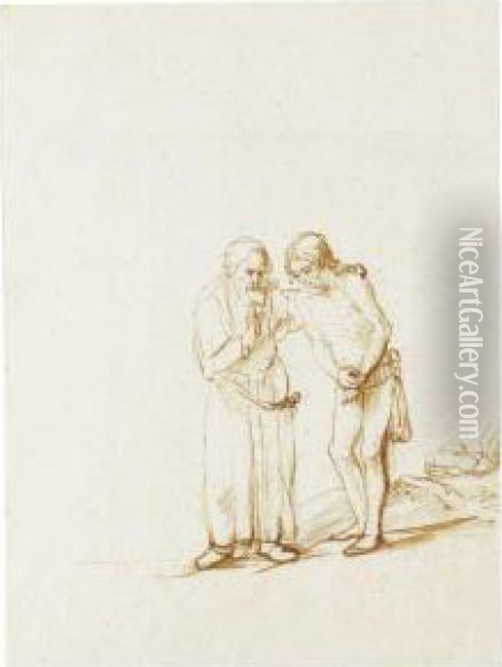 Abraham And Isaac Oil Painting - Samuel Van Hoogstraten