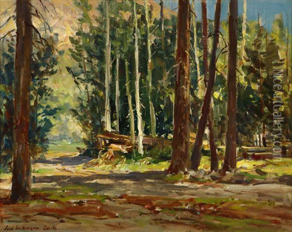 Opposite Camp Location - Leaving Creek Gorge Oil Painting - Jack Wilkinson Smith
