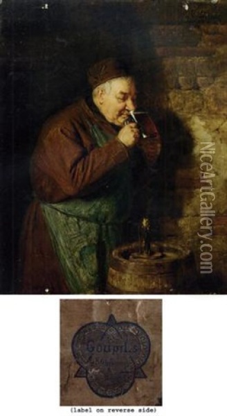 Bierprobe Oil Painting - Eduard von Gruetzner
