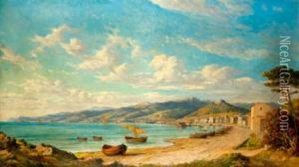Paysage Cotier En Mediterrannee Oil Painting - Emmanuel Coulange-Lautrec
