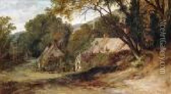 At Bonchurch, Isle Of Wight Oil Painting - George Augustus Williams