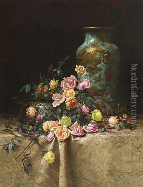 Still Life with Roses Oil Painting - Milne Ramsey