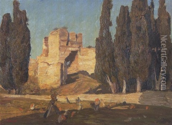 Partie In Konstantinopel (istanbul) Oil Painting - Georg Macco