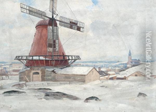 Windmill Hill Oil Painting - Victor Westerholm