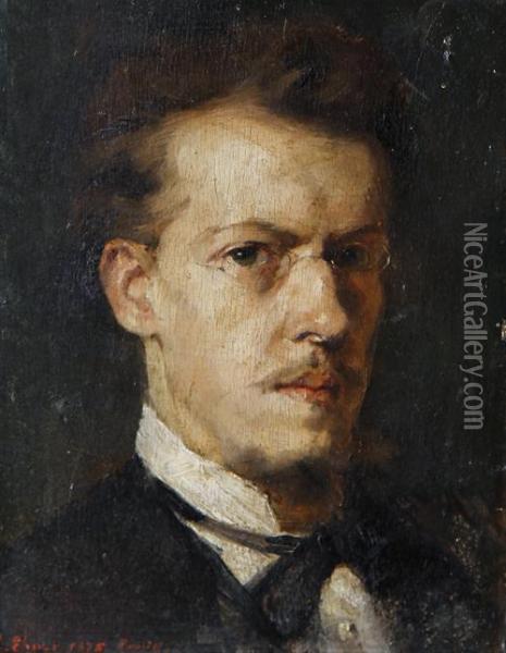 Portrait Of A Man Oil Painting - Lajos Deak Ebner