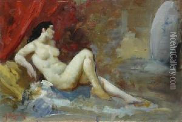 Nudo Di Donna Oil Painting - Alfredo Del Sordo