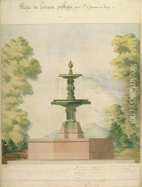 Projet De Fontaine Publique Pour Saint Germain En Laye Oil Painting - Emile Eugene Fauconnier