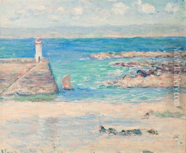 Phare Et Rochers En Bord De Mer Oil Painting - Blanche Hoschede-Monet
