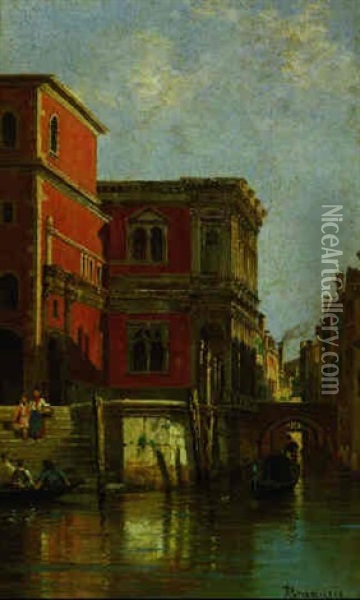 Kanal In Venedig Oil Painting - Antonietta Brandeis