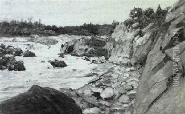 Great Falls On The Potomac Oil Painting - Charles Abel Corwin