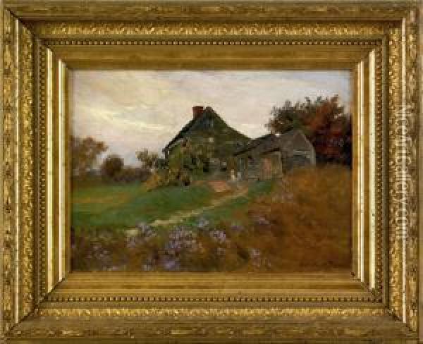 Landscape With Farmhouse Oil Painting - H. Winthrop Peirce