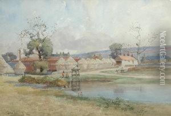 Monktonhall Farm By Musselburgh Oil Painting - George Gray