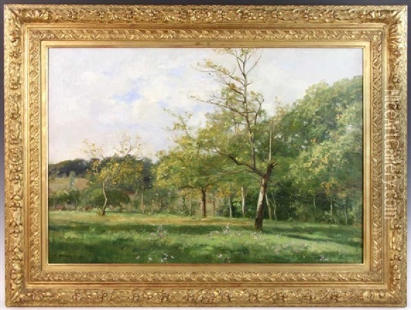 Summer Landscape Oil Painting - Pierre Emmanuel Eugene Damoye