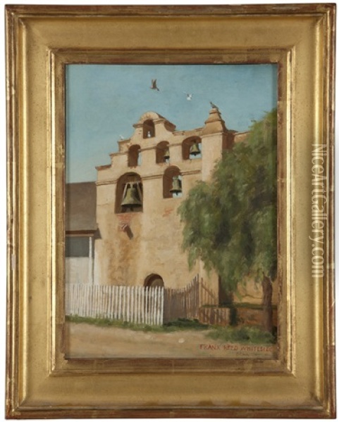 Bell Tower, San Gabriel Mission Oil Painting - Frank Reed Whiteside