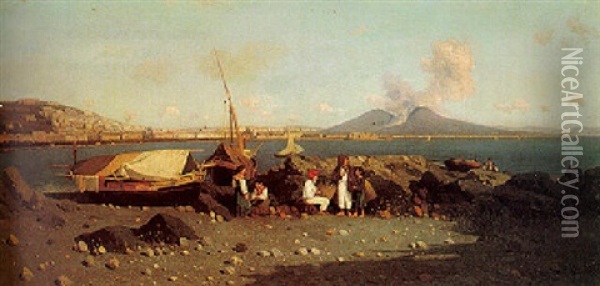 The Bay Of Naples From Posilippo Oil Painting - Giuseppe Laezza