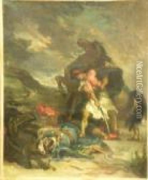 Battle Scene Oil Painting - Eugene Delacroix