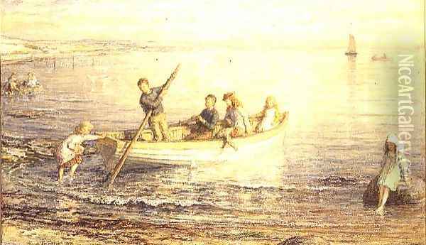 Children Boating Oil Painting - Hugh Cameron
