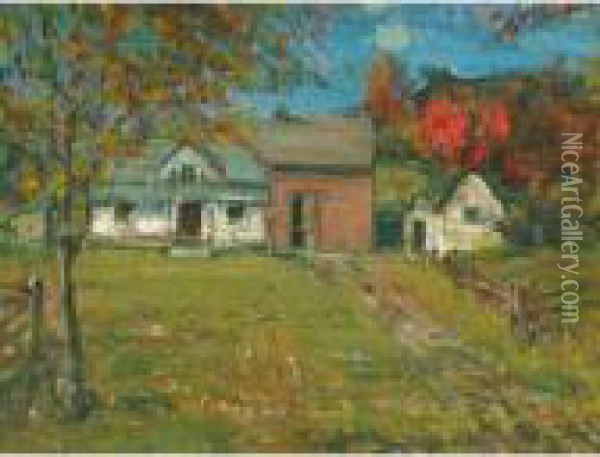 Farmhouse Oil Painting - Peleg Franklin Brownell