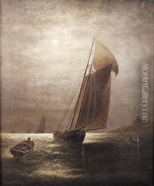 Sailing Ship At Twilight Oil Painting - Wesley Webber