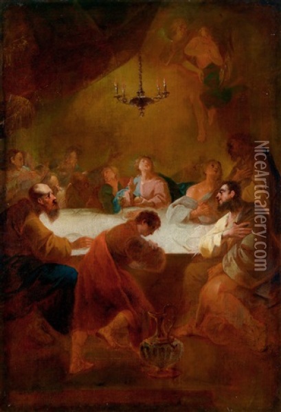 Das Letzte Abendmahl Oil Painting - Franz Anton Maulbertsch