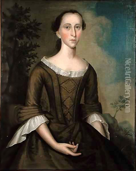 Mrs John Haskins (nee Hannah Upham) Oil Painting - Joseph Badger