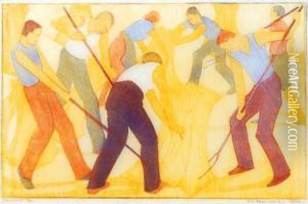 Harvest (c.es.17) Oil Painting - Ethel L. Spowers