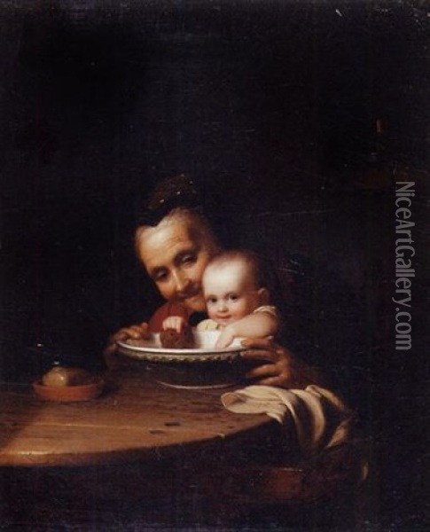 The Morning Meal Oil Painting - Johann Georg Meyer von Bremen