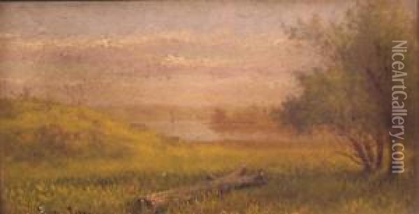 Lakeside Landscape Oil Painting - Ross Sterling Turner