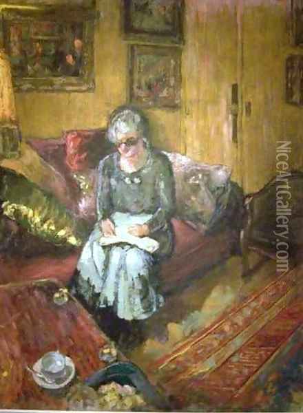 Madame Hessel in the Boudoir Rue de Naples Oil Painting - Jean-Edouard Vuillard