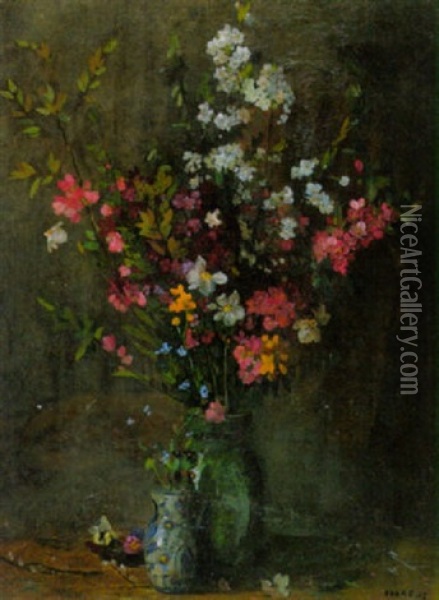 Groser Und Kleiner Blumenstraus Oil Painting - Amandus Faure