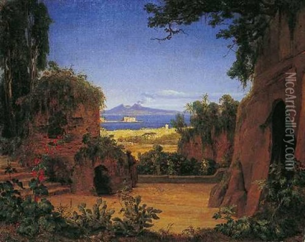 Vesuvlandschaft Oil Painting - August Wilhelm Julius Ahlborn