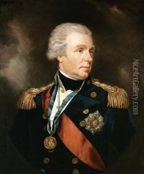 Portrait Of Admiral William Waldegrave, 1st Baron Radstock Oil Painting - James (Thomas J.) Northcote