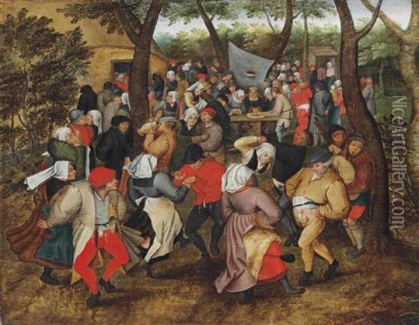 The Outdoor Wedding Dance Oil Painting - Pieter Brueghel the Younger
